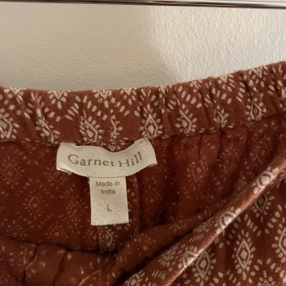 Garnet Hill Organic-Cotton Gauze Gathered Pants - Picture 3 of 9